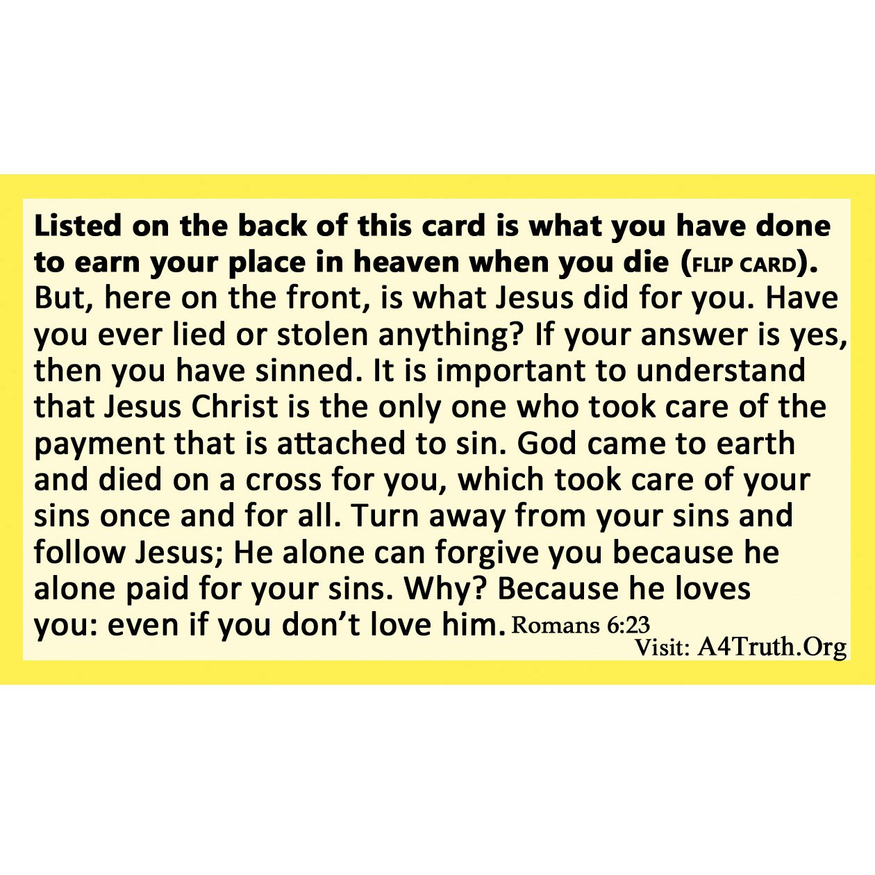 Yellow Card Tract_front Yellow Card Tract_front