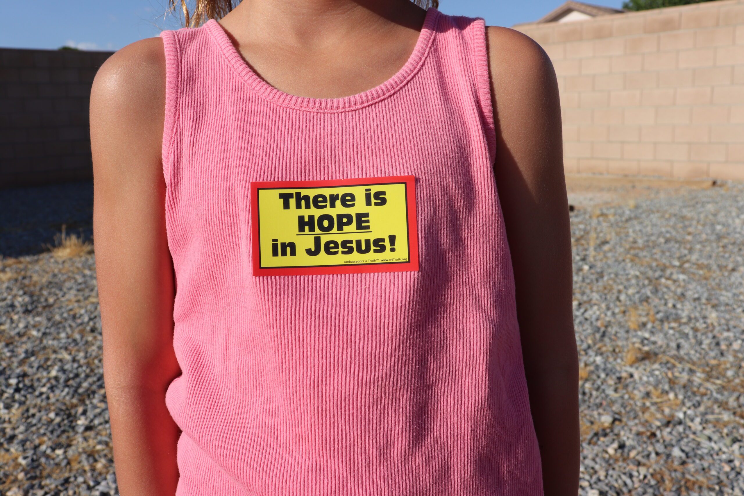 There is Hope in Jesus_Sticker on T-Shirt There is Hope in Jesus_Sticker on T-Shirt