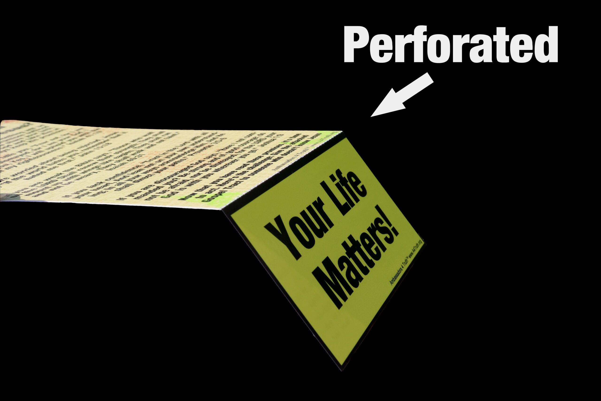 Christian Tract perforated