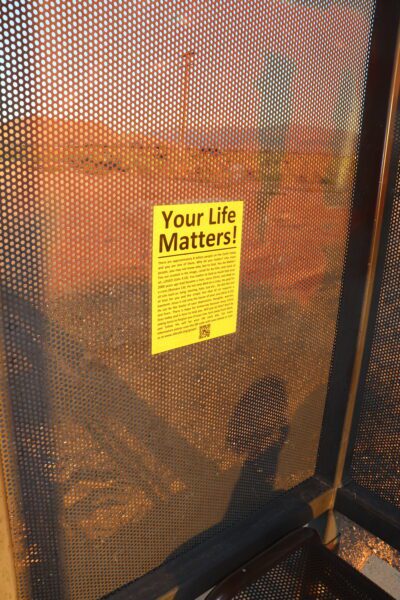 Evangelism Street Sign at Bus stop