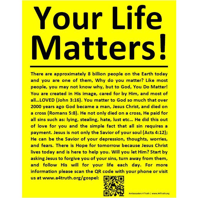 019A_ Your Life Matters'_Evangelism Street Sign