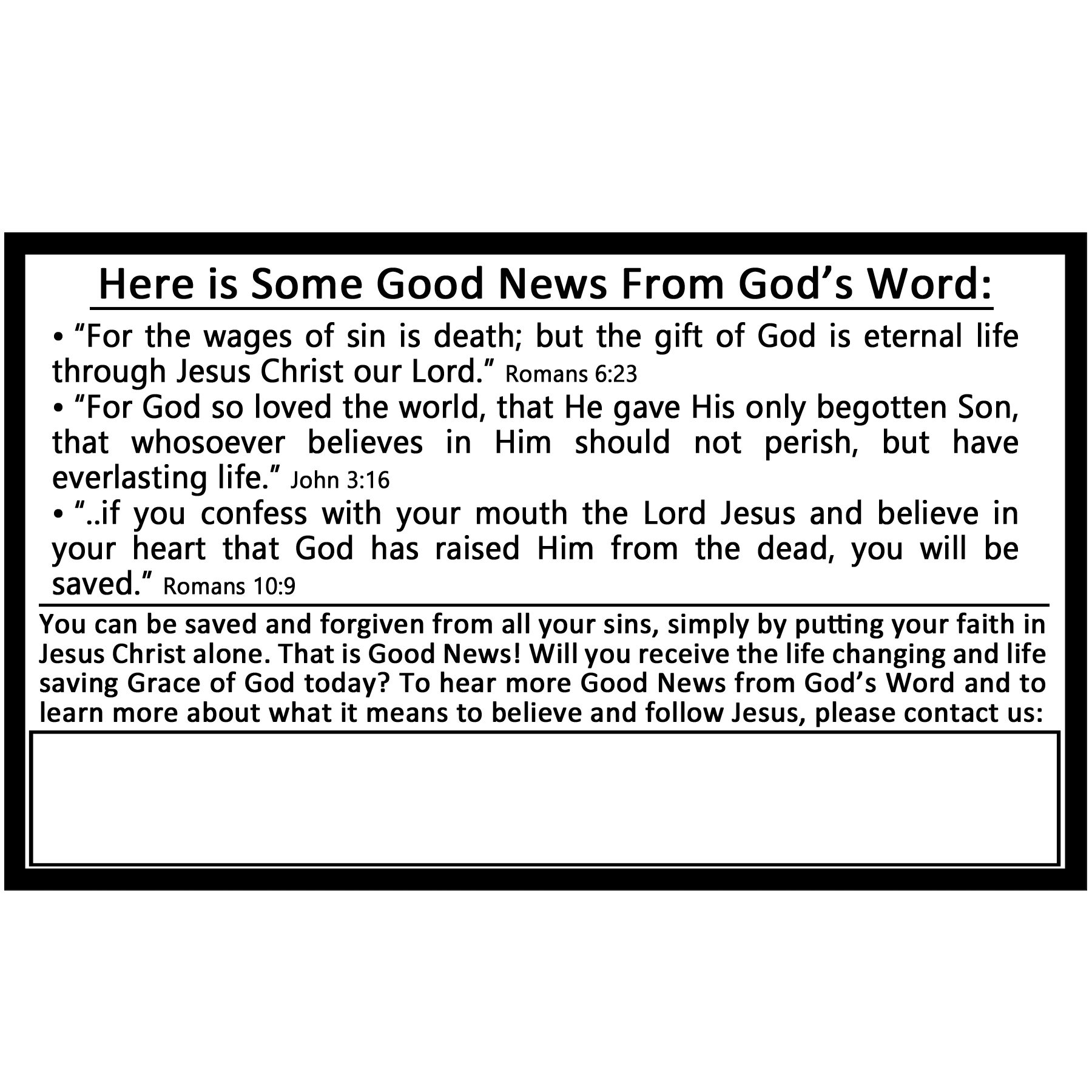 Are You Tired of Bad News? Gospel Tract Back Are You Tired of Bad News? Gospel Tract Back