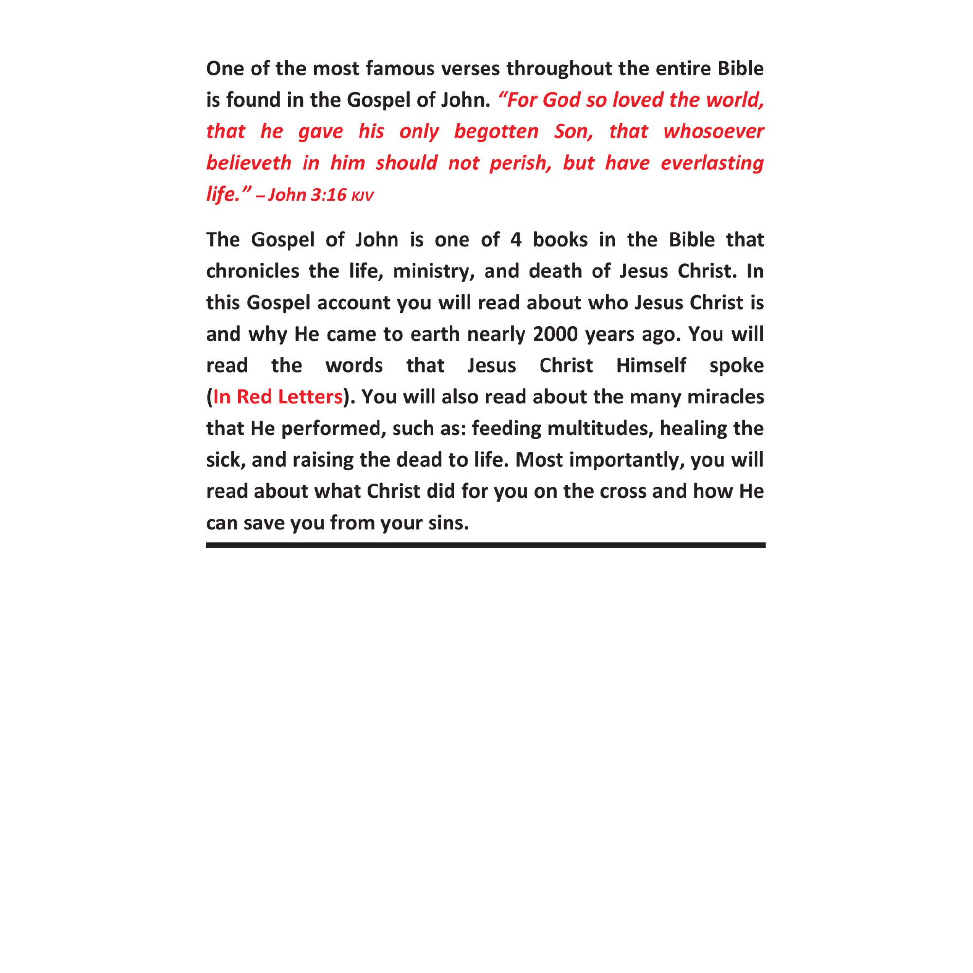 Gospel of John Contents_Back Cover